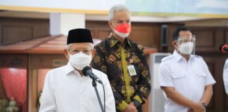 Wapres Ma’ruf Amin Pimpin Rakor Penanggulangan Kemiskinan Ekstrem dan Tinjau Vaksinasi Di Jateng