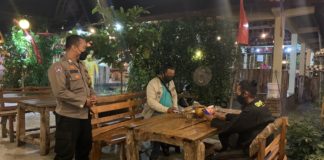 Guna Mendukung PPKM Level II Polsek Tasikmadu Terus Lakukan Ops Yustisi