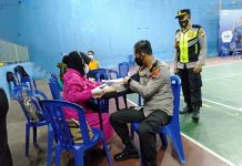 Kapolres Karanganyar Ikuti Pemeriksaan Kesehatan Berkala Di GOR RM. Said