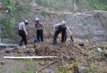 Polres Karanganyar Sigap Tangani Tebing Longsor Di Tawangmangu
