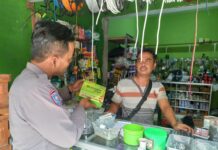 Cegah Panic Buying, Bhabinkamtibmas Polsek Kebakkramat Patroli Penjual Set Top Box