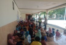 Sat Lantas Polres Karanganyar, Terima Kunjungan Polsanak TK Pertiwi 1 Gaum dan TK Pertiwi 1 Ngijo di Halaman Mako Polres Karanganyar