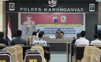 Polres Karanganyar Melaksanakan Rapat Koordinasi Dengan Dinas Pariwisata dan Pengelola Usaha Wisata Kabupaten Karanganyar