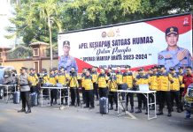 Humas Polri Gelar Pasukan Kesiapan Satgas Humas Dalam Pengamanan Pemilu 2024