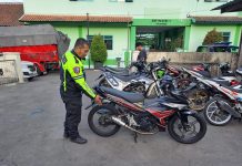 Sat Lantas Polres Karanganyar Kembali Amankan Puluhan Knalpot Brong di Kawasan Wisata Tawangmangu