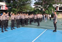Usai Apel Jam Pimpinan, Polres Karanganyar Gelar Pengcekan Sikap Tampang dan Gampol Personil