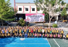 Tingkatkan Sinergitas Polres Karanganyar dan Kodim 0727 Karanganyar Olah Raga Bersama