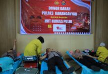Polres Karanganyar Gelar Donor Darah Serentak Sambut Hari Jadi Humas Polri ke-74