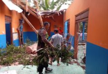 Polsek Jumapolo Sigap Evakuasi Pohon Tumbang Menimpa Rumah Warga di Desa Bakalan