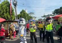 Satgas Ops Zebra Candi 2025 Polres Karanganyar Gelar Sosialisasi di Car Free Day