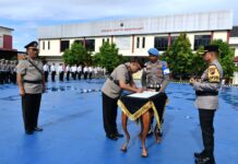 Polres Karanganyar Gelar Sertijab Kasat Binmas dan Kenaikan Pangkat PNS Polri