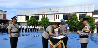 Polres Karanganyar Gelar Sertijab Kasat Binmas dan Kenaikan Pangkat PNS Polri