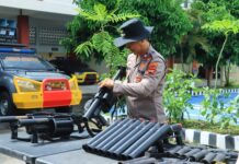 Pengecekan Sarpras, Sat Samapta Polres Karanganyar Pastikan Kesiapan Peralatan Dalmas