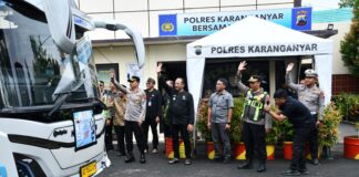 Polres Karanganyar Fasilitasi Arus Balik, 4 Bus Antar 200 Warga ke Jakarta